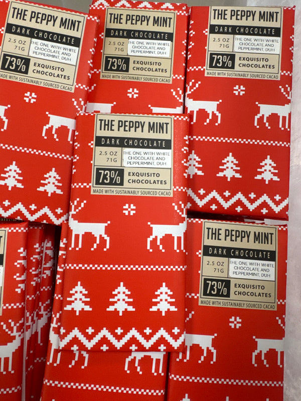 73% Peppermint Bark Bar, White & Dark Chocolate Bar