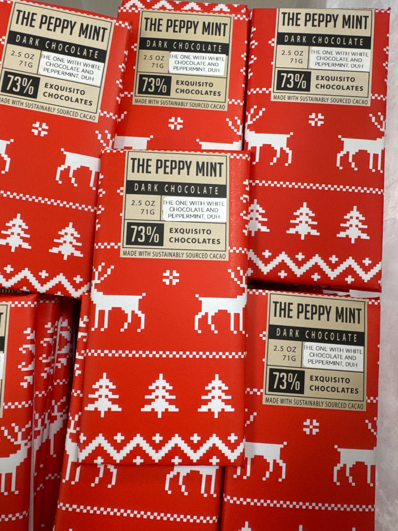 73% Peppermint Bark Bar, White & Dark Chocolate Bar
