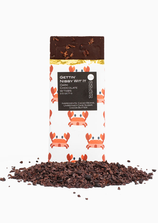73% Gettin' Nibby Wit It, Ecuador Dark Chocolate & Cacao Nib Bar